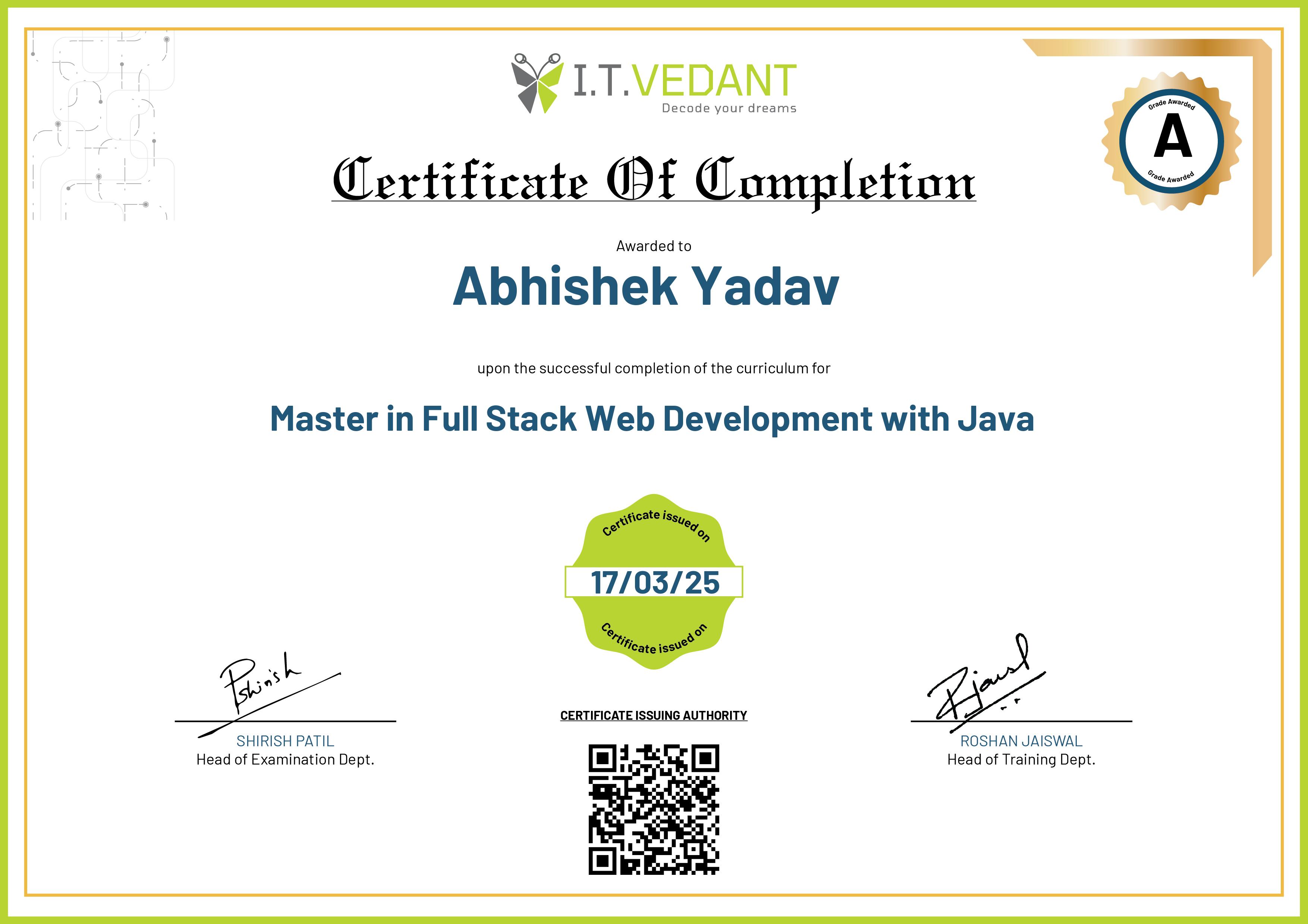 Master in Java Full Stack Development